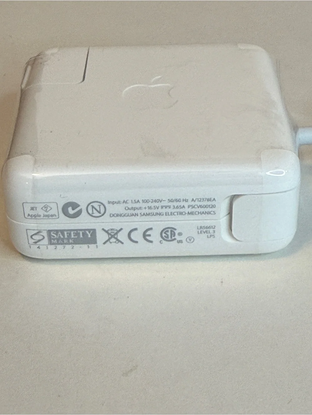 Apple White MagSafe Power Adapter Charger with Attached Cable